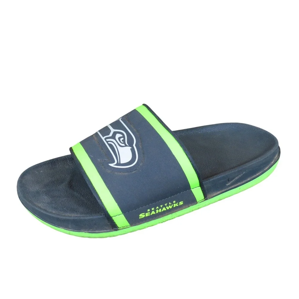 Nike Offcourt Men Mens Slide Sandals Size‎ 6 NFL Seattle Seahawks Navy Green